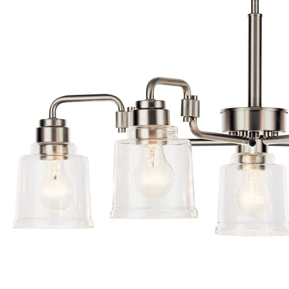 Aivian 30'' Industrial-Style Brushed Nickel 5-Light Chandelier