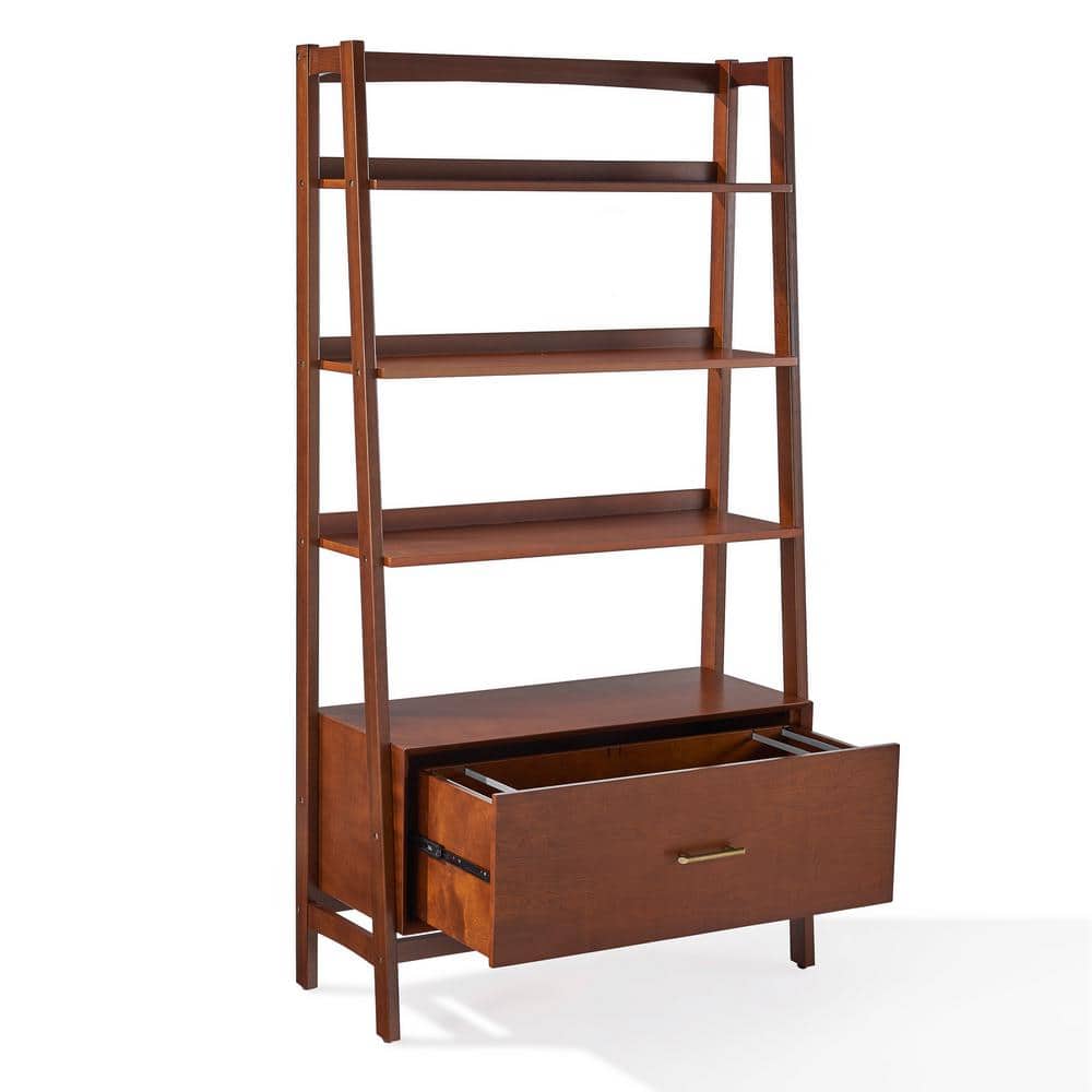 Landon 77'' Mahogany Mid-Century Modern Large Etagere