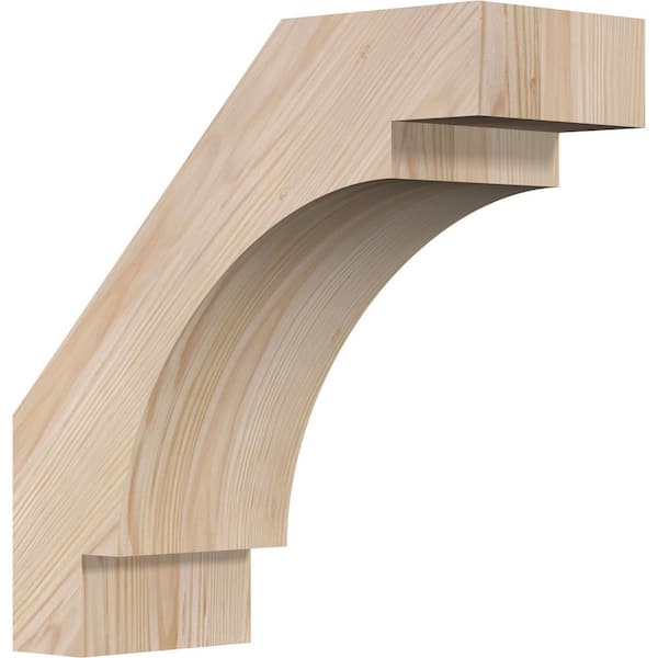 Ekena Millwork 5 1/2"W x 14"D x 14"H Merced Smooth Knee Brace, Douglas Fir