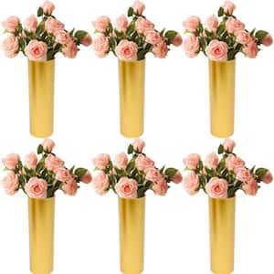 12.6 in. Tall 6-Pieces Gold Modern Metal Iron Flower Vase Wedding Centerpieces