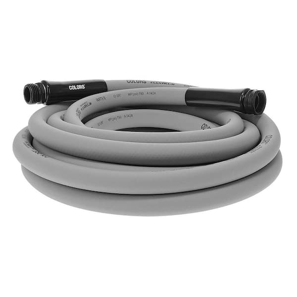Colors Series 5/8 in. x 25 ft. 3/4 in. 11-1/2 GHT Fittings Garden Hose with Standard Grip in Slate Gray