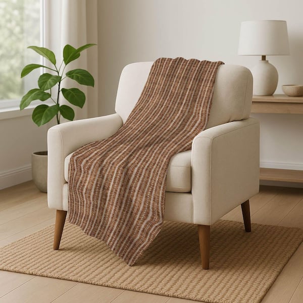 Premium Machine Washable ASB929 Terracotta 50 in. x 70 in. Sherpa Throw Blanket