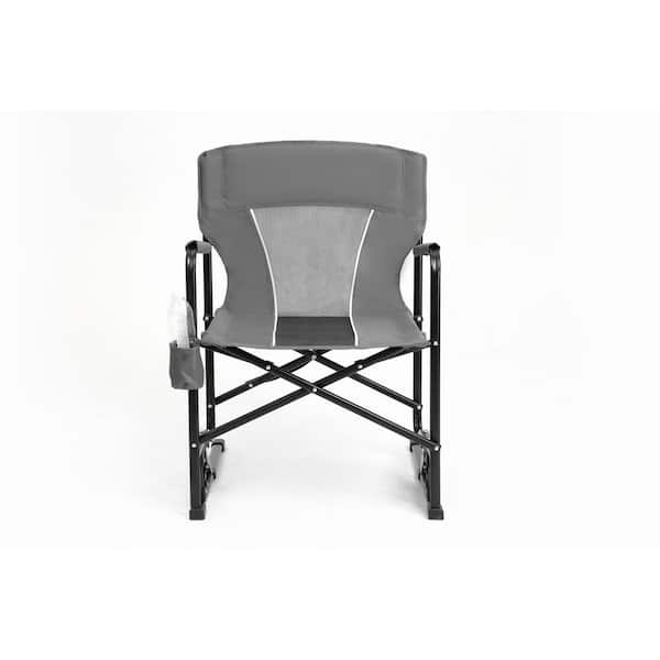 Otryad Metal Outdoor Rocking Chair, Portable Folding Rocking Chair with Solid, Durable Armrests, Drink Holder