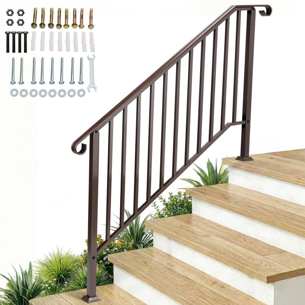 70 in. x 51 in. Bronze Iron Stair Hand Rail Kit Handrails for Outdoor Steps price history on PriceWatchPro