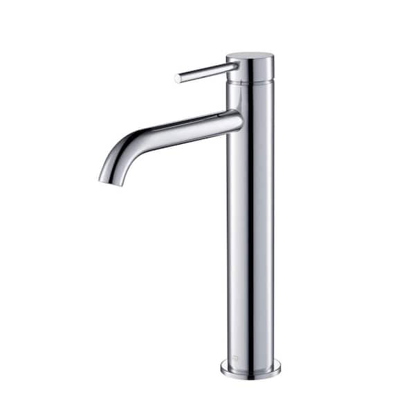 KIBI Circular Single Handle Bathroom Vessel Sink Faucet in Chrome