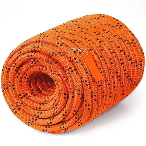 Double Polyester Rope, 3/4 in. x 220 ft. 24 Strands, 12700 lbs. Breaking Strength Rope, Arborist Rigging Rope, Woven