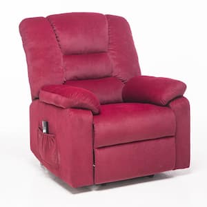 Popular Fabric Recliners Power Lift Sofa Chair (160 Degrees Lying Flat) with Assisted Standing - Red
