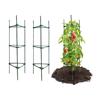 5 ft. Tomato Cage Plastic Coated Steel Adjustable Plant Support (3-Pack)