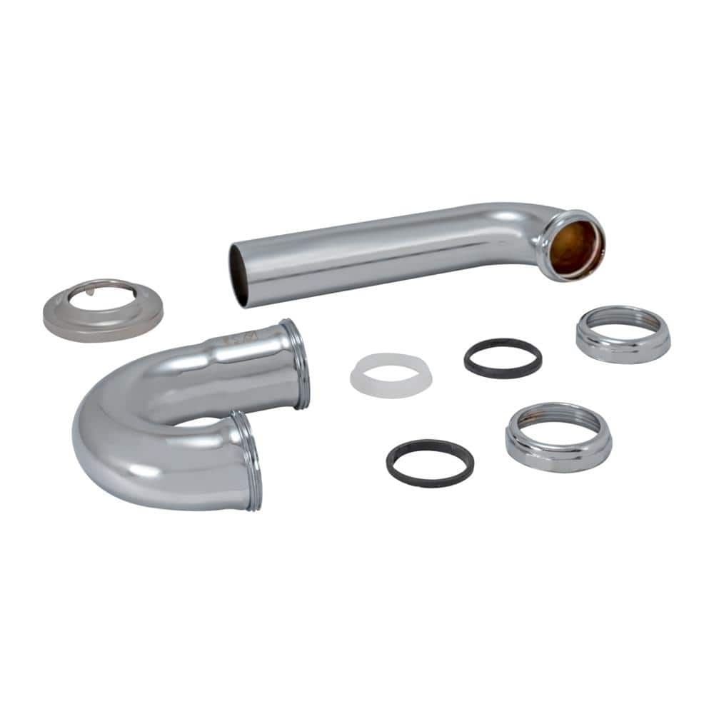 Chrome 1-1/2" Metal P-Trap with Flange