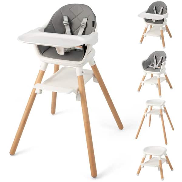 3 in 1 High Chairs for Babies and Toddlers, Eat and Grow Convertible Highchair with Foot Rest White