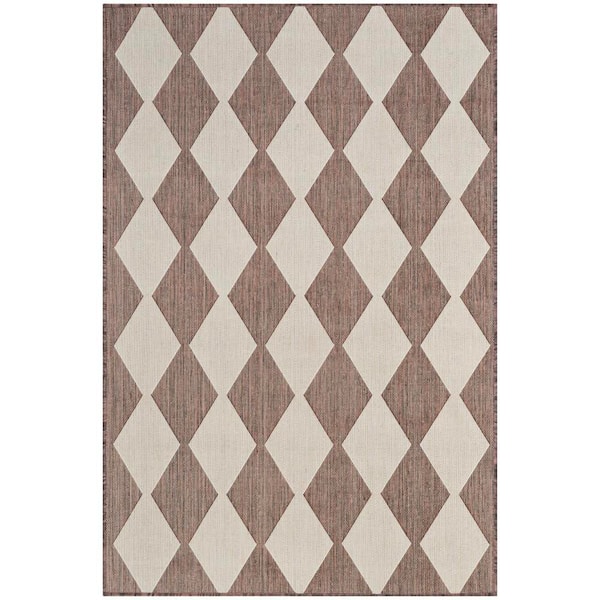 Nourison Positano Natural 4 ft. x 6 ft. Diamond Contemporary Area Rug