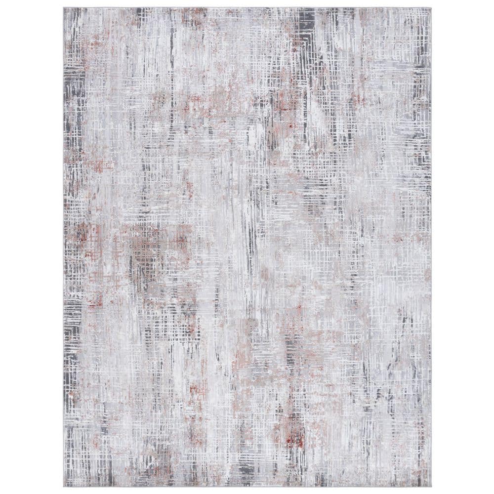 Olive Grey Rust Rug SAFAVIEH Vogue 9 ft. x 12 ft. Rust/Gray Distressed High-Low Area Rug ...