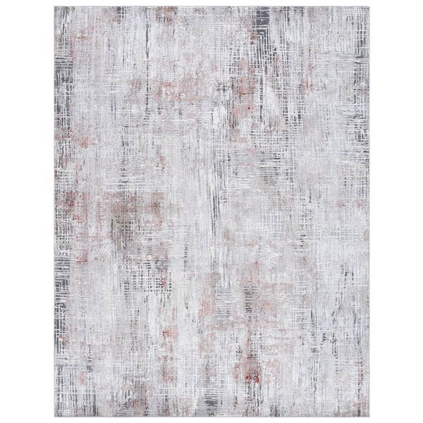 SAFAVIEH Vogue 9 ft. x 12 ft. Rust/Gray Distressed High-Low Area Rug ...