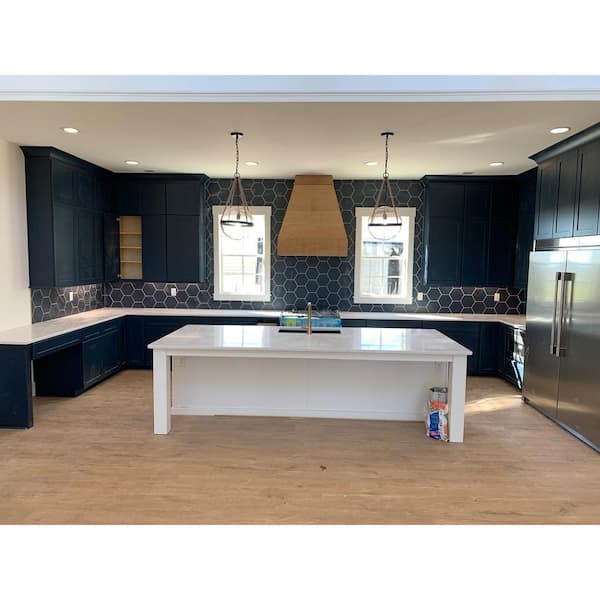 Heksa Navy 7.87 in. x 9.25 in. Matte Porcelain Floor and Wall Tile (9.93 sq. ft./Case)