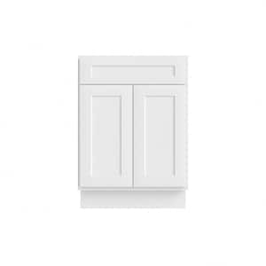 Easy-DIY 24 in. W x 21 in. D x 34.5 in. H Ready to Assemble Bath Vanity Cabinet without Top in Shaker White