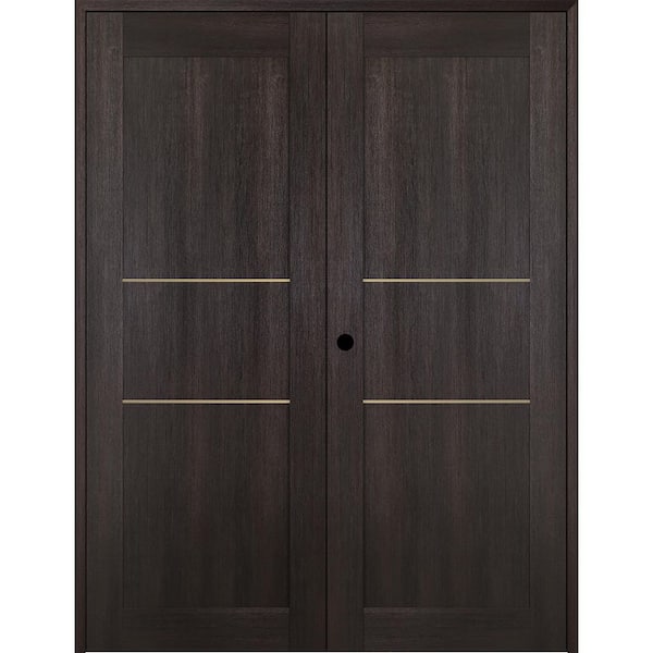Belldinni Vona 07 2H Gold48 in. x 80 in. Right Hand Active Veralinga Oak Wood Composite Double Prehung Interior Door