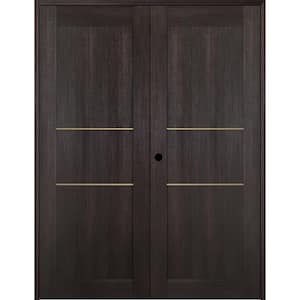 Vona 07 2H Gold 64 in. x 80 in. Right Hand Active Veralinga Oak Wood Composite Double Prehung Interior Door