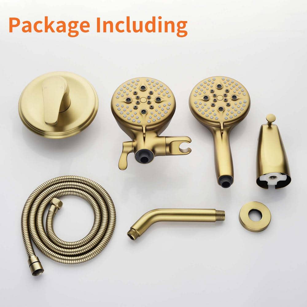 Brushed Gold Dual Shower Head and Handheld Combo Set