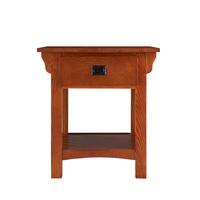 Leick Home Mission 24 in. W x 20 in. D Medium Oak Impeccable Locking Drawer Secret Compartment Side Table 8222-SC