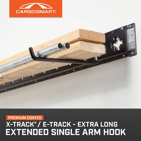 Grey Powder Coated Premium Extra-Long Extended Single Arm Hook (1-Pack)