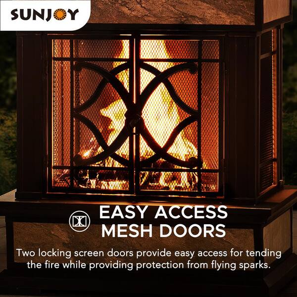 Outdoor Fireplace Cover - 600D Oxford Waterproof Protection For Wood Burning Fireplaces (36" X 24" X 46")