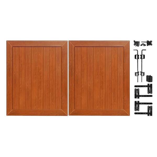 Veranda Pro Series 5 ft. W x 6 ft. H Rosewood Vinyl Anaheim Privacy Double Drive Through Fence Gate