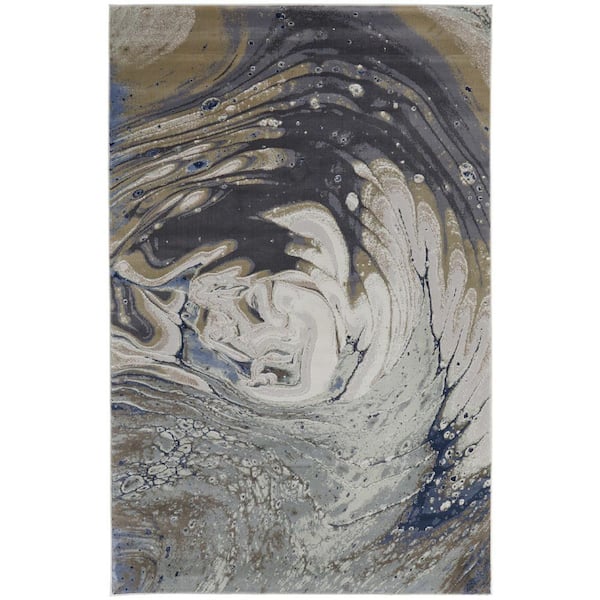 Gray 8 x 10 ft. Loomed Abstract Rectangle Indoor Area Rug