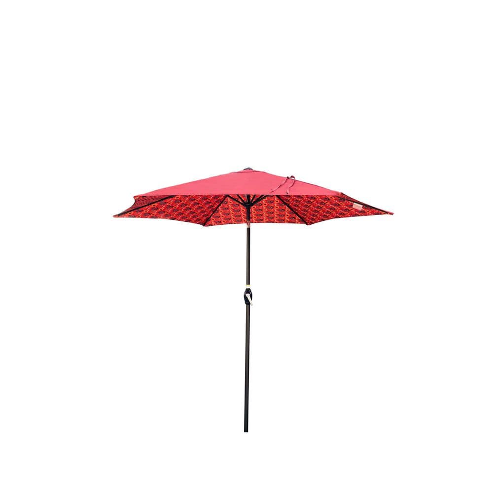 9 ft. Steel Outdoor Market Patio Umbrella with Crank and Tilt in Ice Pattern and Orange (Base Not Included) price history on PriceWatchPro