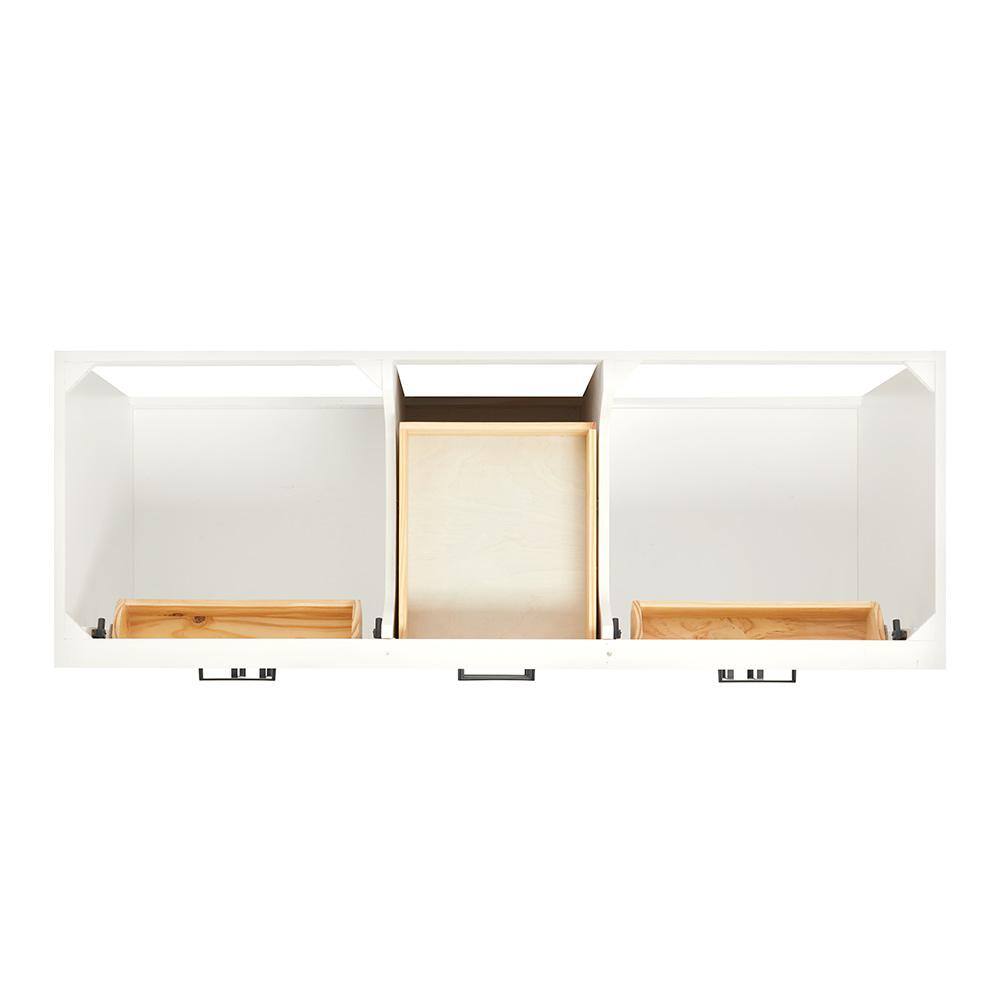 60'' White Hardwood Double Freestanding Bathroom Vanity