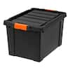 76 Qt. Heavy Duty Plastic Storage Box in Black 500216 - The Home Depot