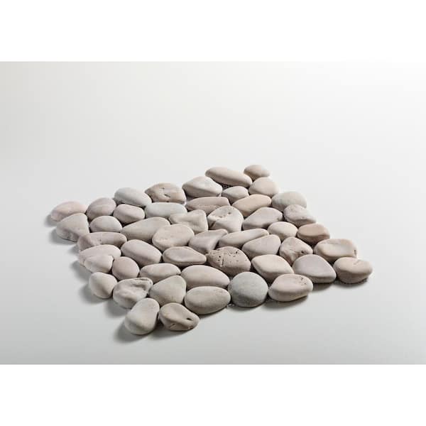 Classic Pebble Mosaic Tile Sample Color Tan 4 in. x 6 in.