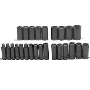 1/2 in. Drive Metric 6-Point Impact Socket Set (25-Piece)