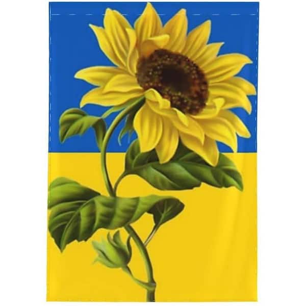 .N/A 1 ft. x 1-1/2 ft. Polyester I Love Ukraine Sunflower Patriotic National 2-Sided Garden Flag for Outdoor Decoration
