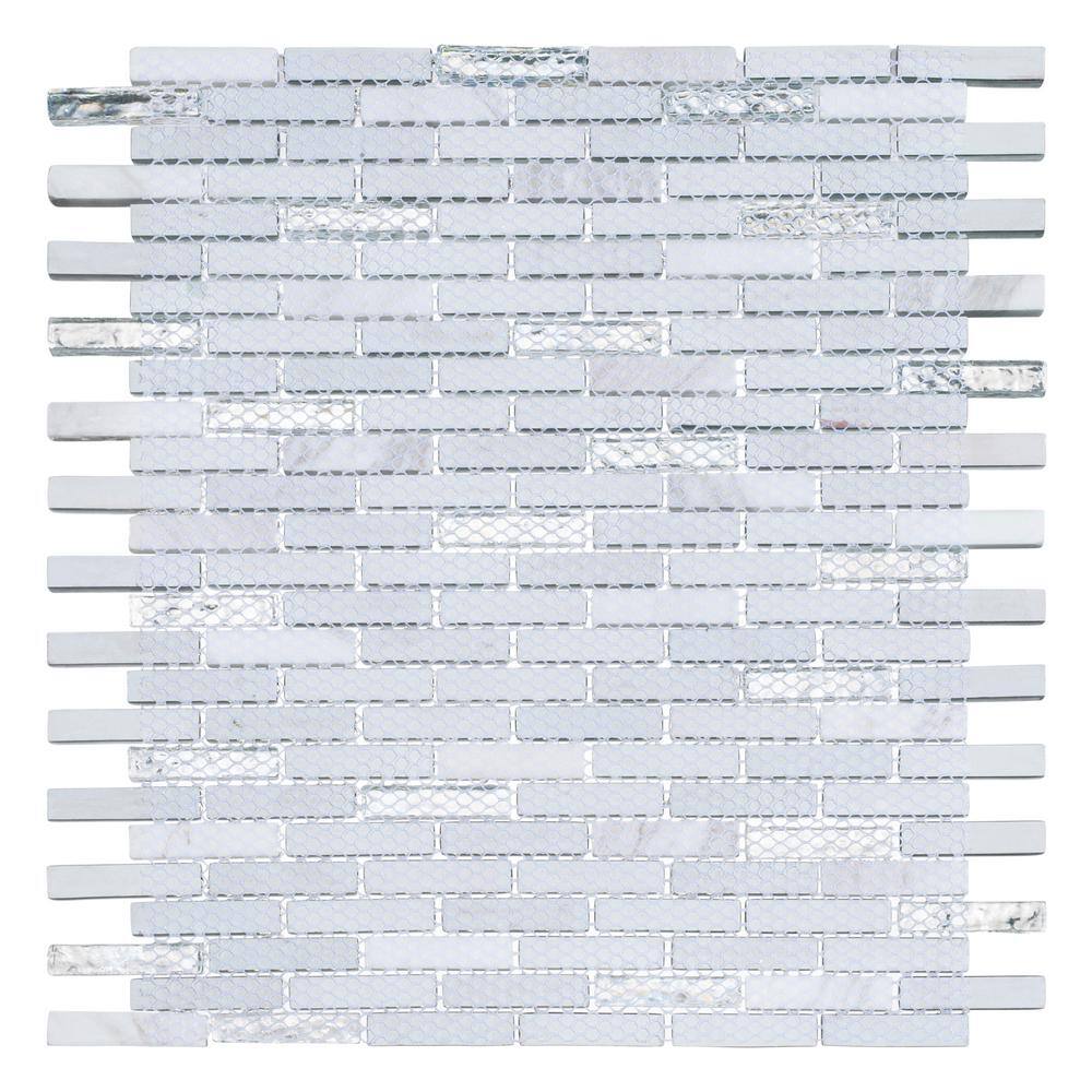 Riviera Gray 2x2 Matte Glass and Stone Mosaic Tile