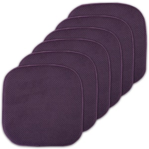 Eggplant, Honeycomb Memory Foam Square 16 in. x 16 in. Non-Slip Back Chair Cushion (6-Pack)
