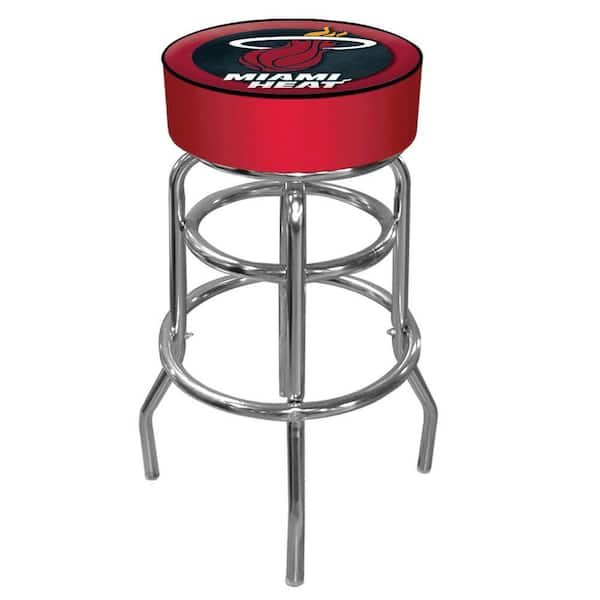 Trademark Miami Heat NBA 31 in. Chrome Padded Swivel Bar Stool