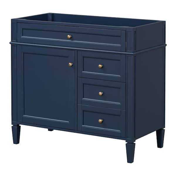 35.7 in. W x 17.9 in. D x 33 in. H Bath Vanity Cabinet without Top in Blue