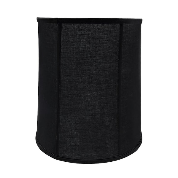 Aspen Creative Corporation 14 in. x 15 in. Black and Vertical Piping Drum/Cylinder Lamp Shade