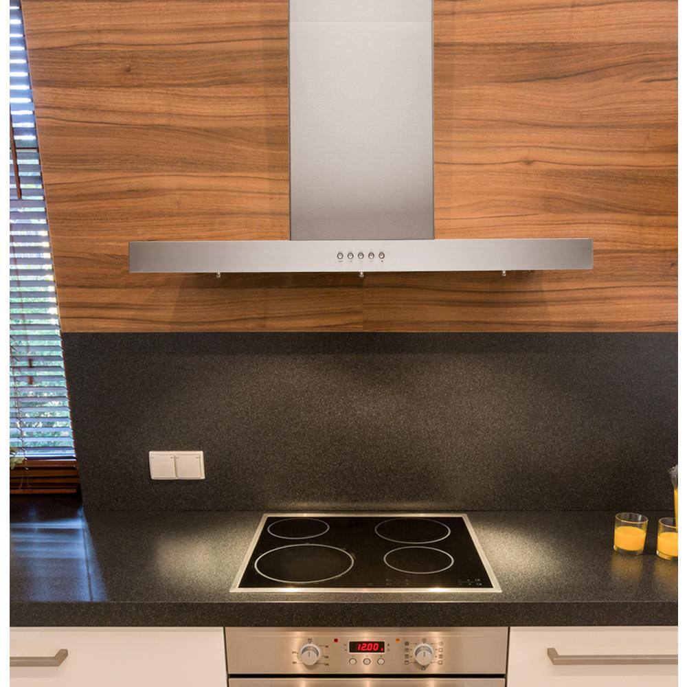 42-Inch Stainless Steel Wall Mounted Range Hood with LED Lights