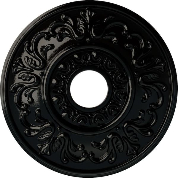 Ekena Millwork 1 in. x 18 in. x 18 in. Polyurethane Valletta Ceiling Medallion, Black Pearl