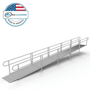 PATHWAY 30 ft. Straight Aluminum Wheelchair Ramp Kit with Solid Surface Tread and 2-Line Handrails
