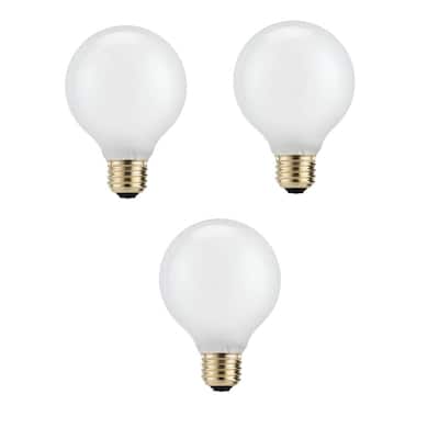 40-Watt Equivalent G25 Halogen White Decorative Globe Light Bulb (3-Pack)