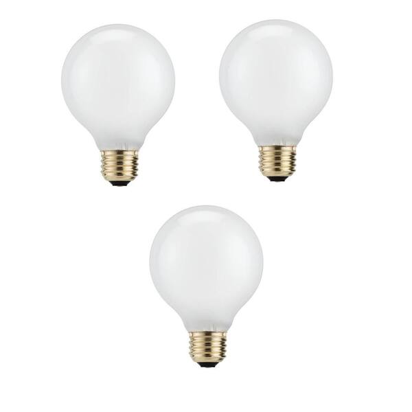 Photo 1 of 40-Watt Equivalent G25 Halogen White Decorative Globe Light Bulb (3-Pack)