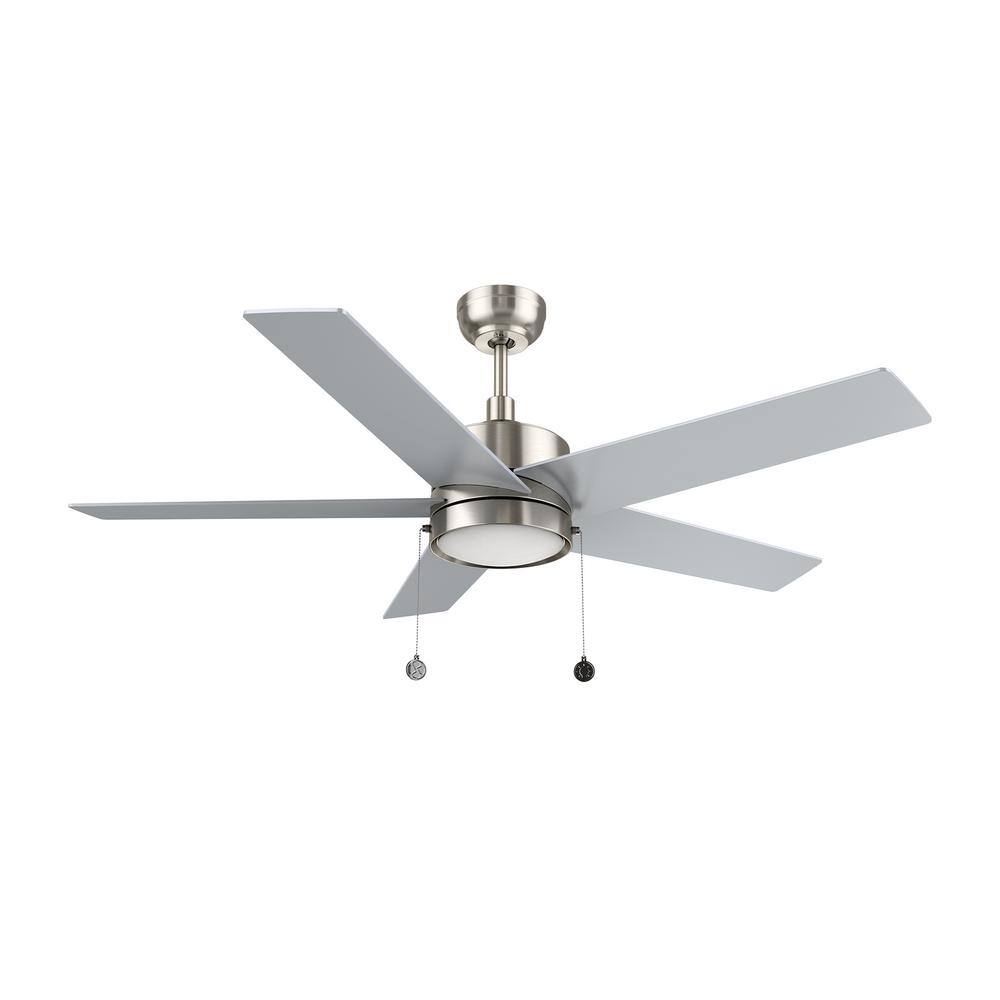 CARRO Maxfield 52 in. Color Changing Integrated LED Indoor Brushed Nickel  5-Speed DC Ceiling Fan with Light Kit and Pull Chain HCFP525E5-L11-SJ-1 -  