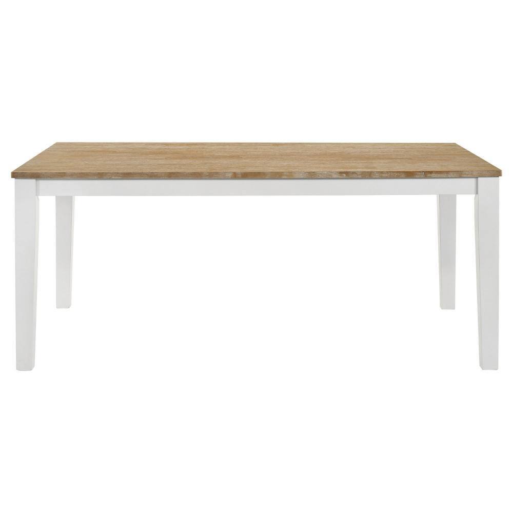 Hoa 72'' Brown and White Solid Wood Farmhouse Dining Table