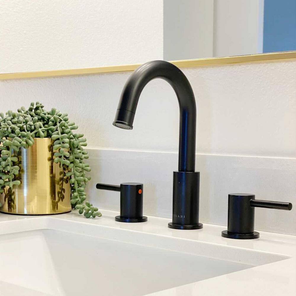 St. Lucia Matte Black 8" Widespread Bathroom Faucet