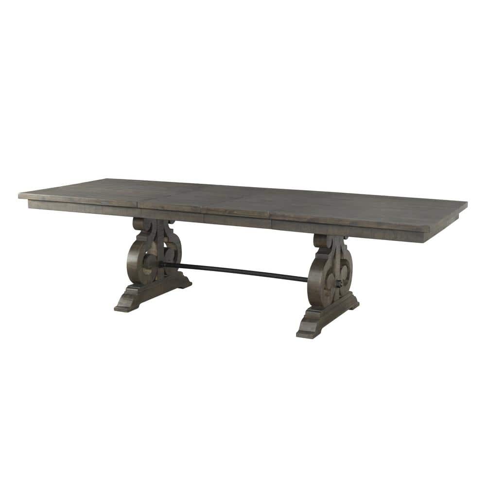 Stanford Transitional Dark Ash Wood Extendable Dining Table
