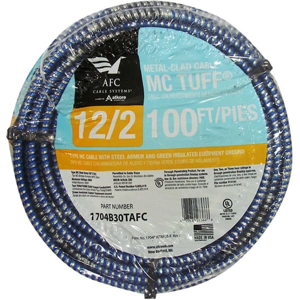 AFC Cable Systems 12/2 x 100 ft. Solid MC Tuff Cable