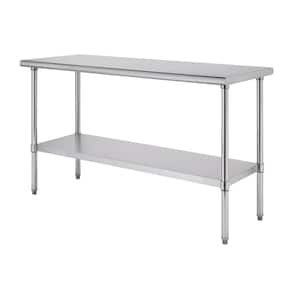 EcoStorage Stainless Steel 60 in. x 24 in. NSF Kitchen Utility Table with Adjustable Bottom Shelf