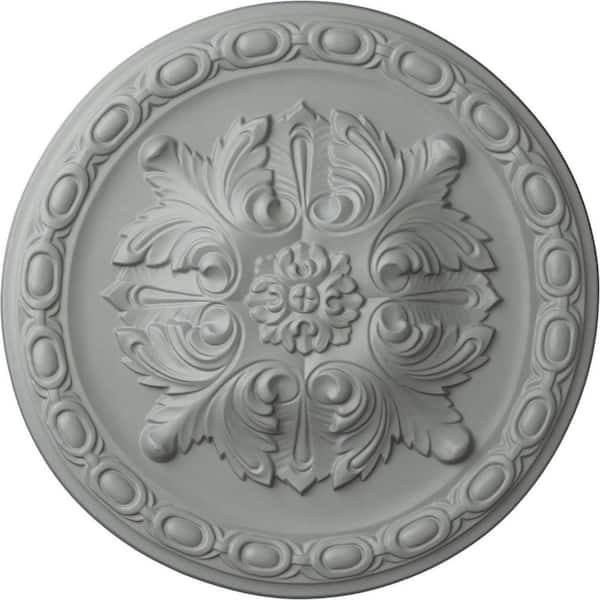Ekena Millwork 11-3/4" x 3/8" Stockport Urethane Ceiling Medallion, Primed White